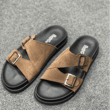 Code-1517 Premium Suede Leather Slipper Sandal