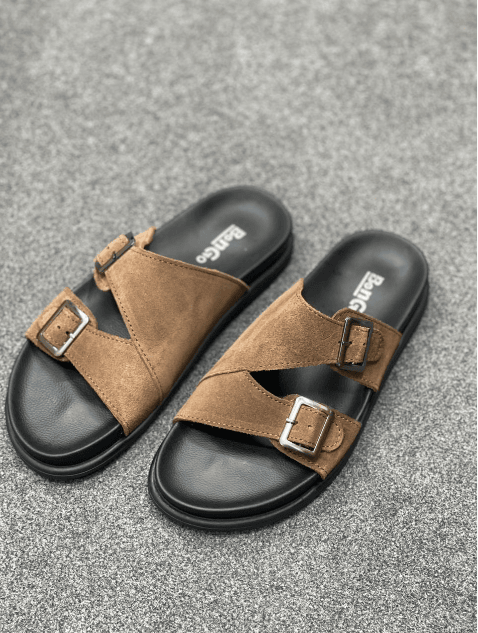 Code-1517 Premium Suede Leather Slipper Sandal