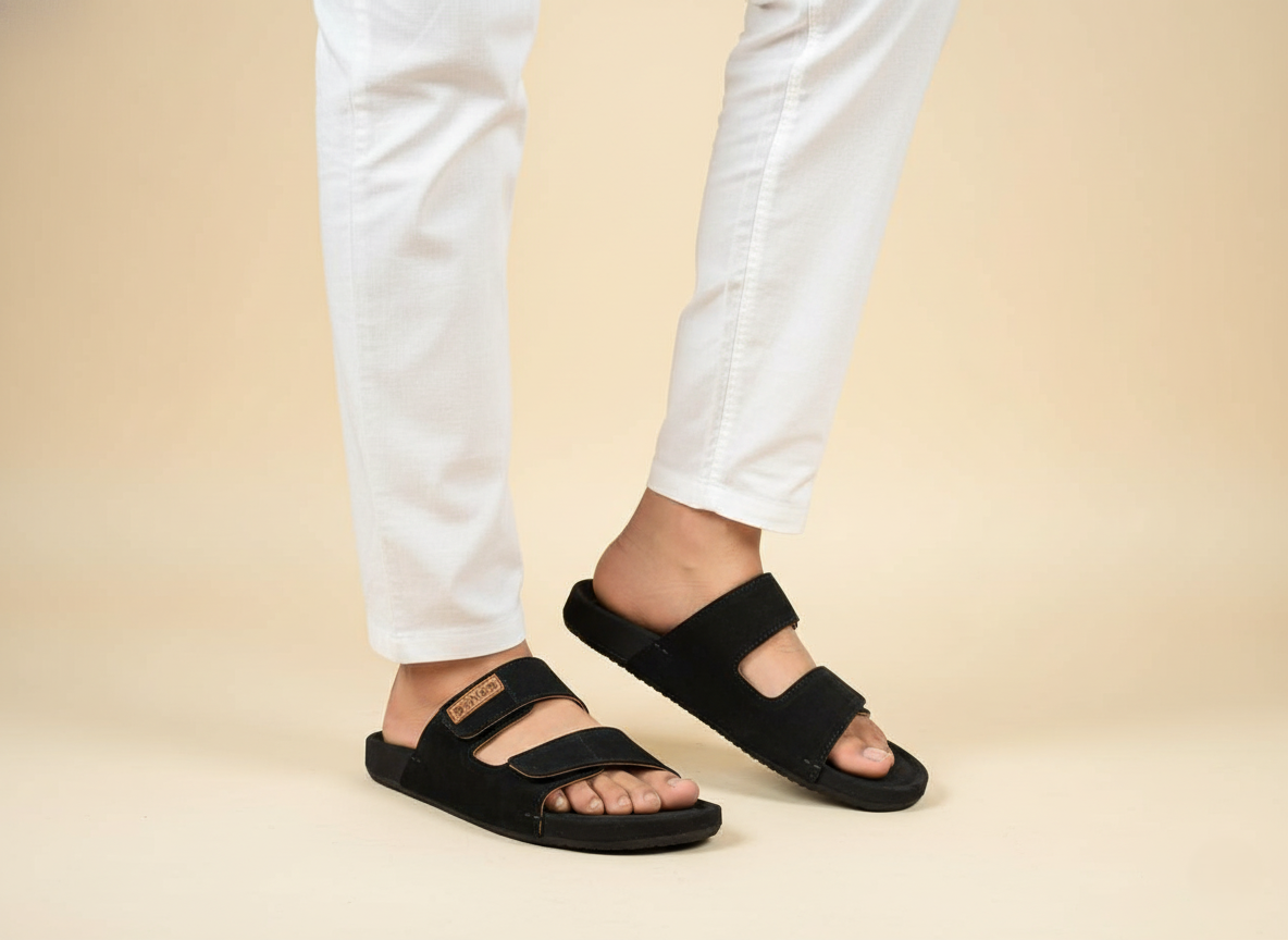Code-1513 Premium Suede Leather Slipper Sandal