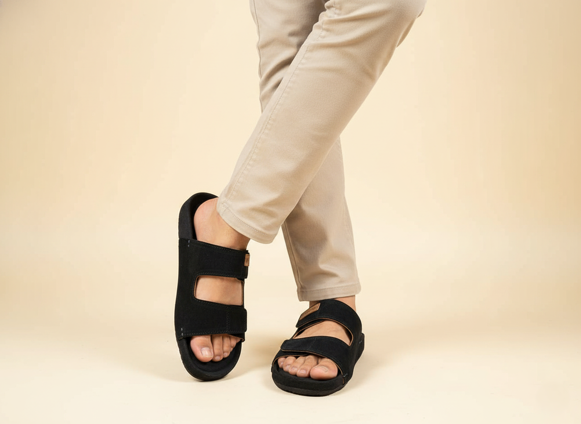 Code-1513 Premium Suede Leather Slipper Sandal